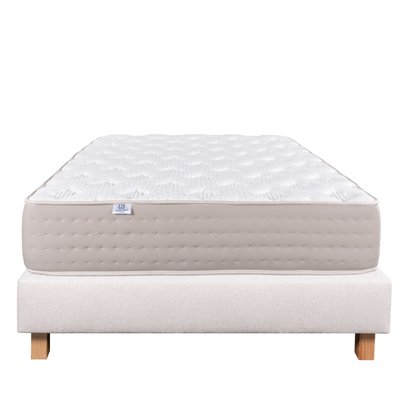 Ensemble matelas ressorts ensachés 26 cm et sommier beige HOME MAISON