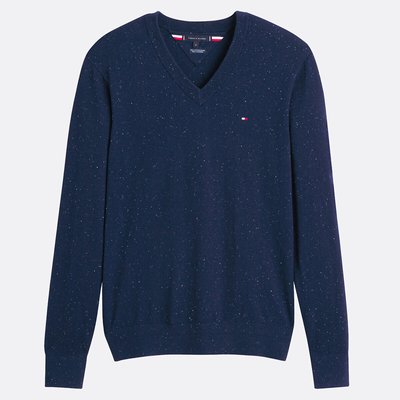 Jersey con cuello de pico de algodón pima y cachemir TOMMY HILFIGER