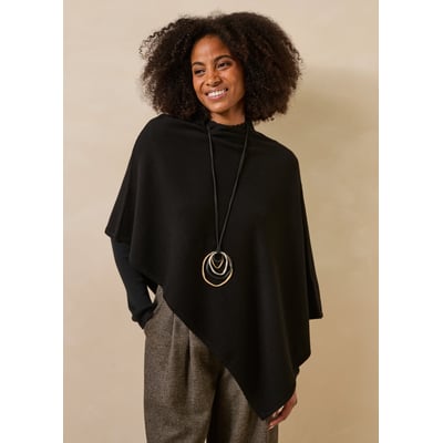 Pull cape en maille fine laine et cachemire LA FEE MARABOUTEE