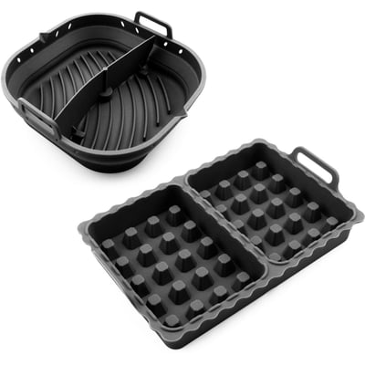 moule set de 2 accessoires Airfryer - Rétractable avec séparateur & Spécial gaufres LIVOO