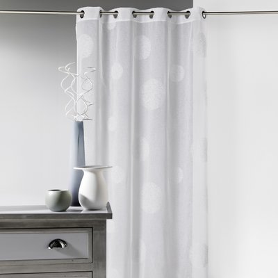 Voilage en Etamine Brodé ronds fils fil textile brillants HOME MAISON