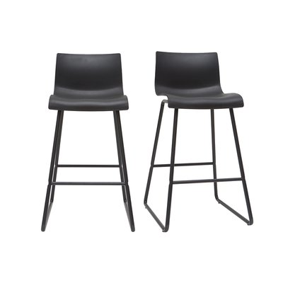 Tabourets de bar design noir 65 cm (lot de 2) ONA MILIBOO