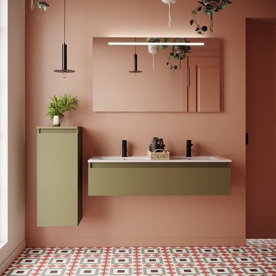 Ensemble double vasque 1 tiroir + miroir - HUDSON HOMIFAB