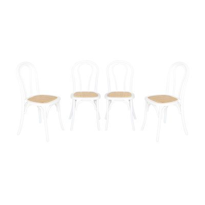 Chaise vintage bois et rotin (lot de 4) BASTILLE SWEEEK