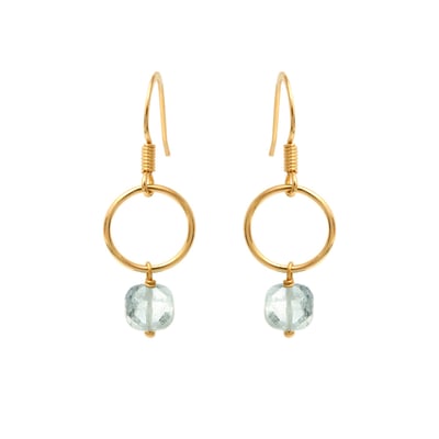 Boucles d'oreilles aigue marine dorées - fidji CAROLINE NAJMAN