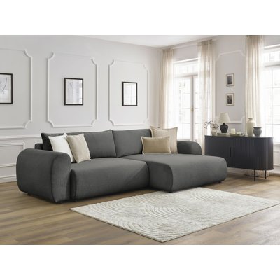 Canapé d'angle convertible 4 places en tissu lisse, LUCIEN BOBOCHIC