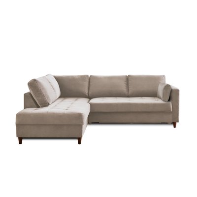 Canapé d'Angle Convertible en Velours 5 places - ANNA LISA DESIGN