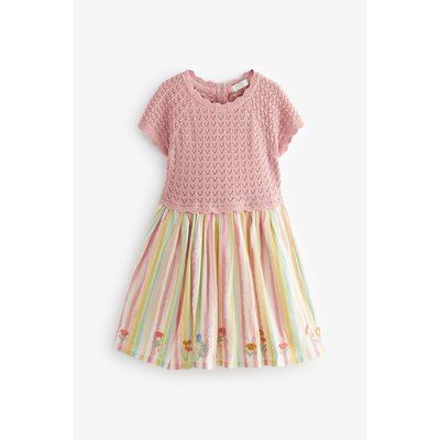 Robe à rayures roses coupe classique NEXT