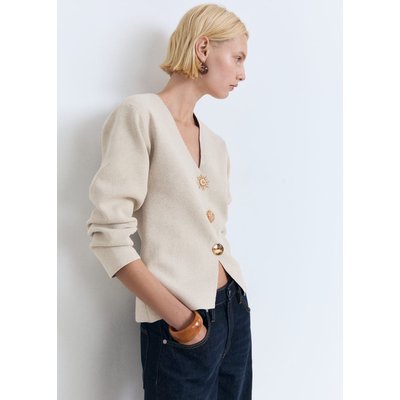 Veste en maille fine avec boutons bijoux MANGO