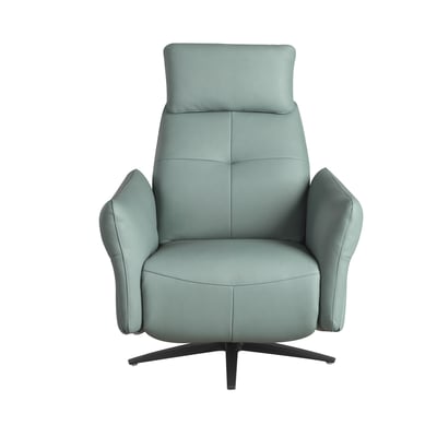 Fauteuil relax pivotant en cuir vert turquoise ANGEL CERDA
