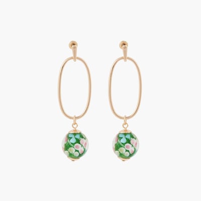 Boucles d'oreilles perles de verre à fleurs BALABOOSTE