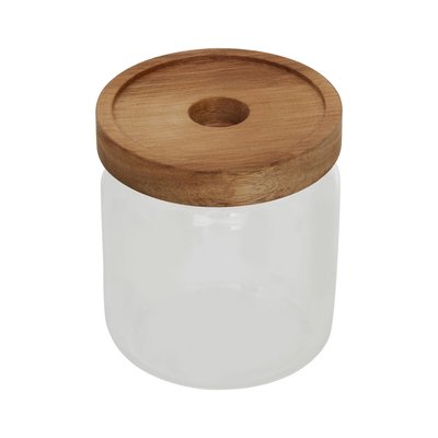 Small Glass Storage Jar with Acacia Wood Lid SO'HOME