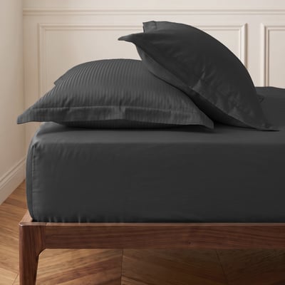 Drap housse uni satin de coton bonnet 40 cm VERSALUXE PLUS SENSEI MAISON