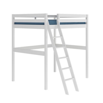 Pack lit mezzanine 2 places avec matelas Bois massif  AARON AKITEN RETAIL