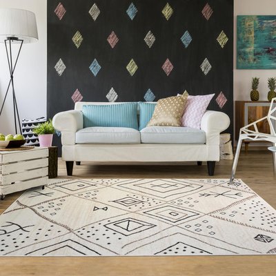 Tapis berbère tissé motif saharien AF1 DARBOUK UN AMOUR DE TAPIS