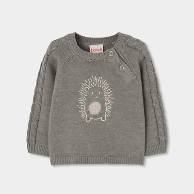 Pull bébé garçon avec broderie hérisson BOBOLI