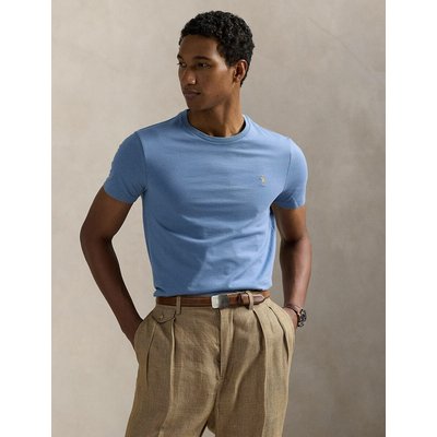 T-shirt slim tinta unita in jersey logo ricamato POLO RALPH LAUREN