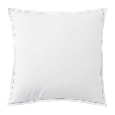Taie d'oreiller unie en percale de coton, Made in France, MONT-BLANC A DEMAIN