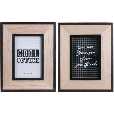 Cadre photo en bois Happy working  (Lot de 2) CMP
