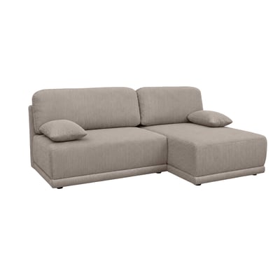 Banquette canapé d'angle droit convertible 3 places velours côtelé avec coffre NELSON SWEEEK