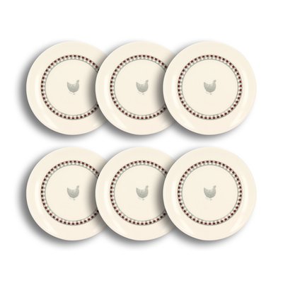 Lot de 6 assiettes à dessert en grès 19cm, GALLINA NOVASTYL