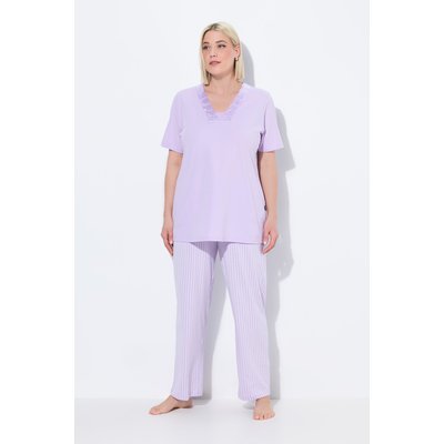 Pyjama à rayures. Manches courtes et col V ULLA POPKEN