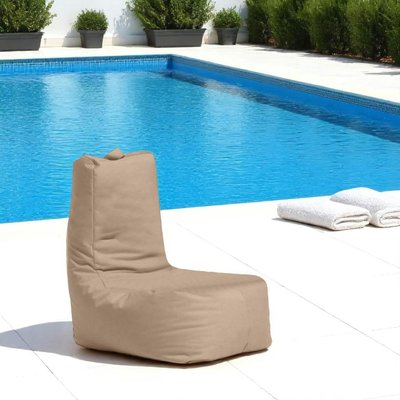 Pouf poire extérieur taupe avec poches latérales ARTA PIER IMPORT