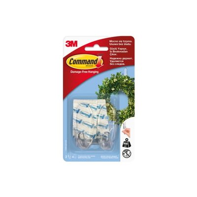 Crochet Ovale M Transparent X 2 + 4 Languettes Adhésives 3M