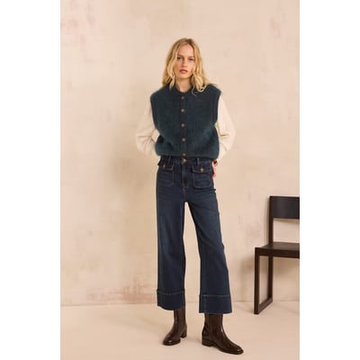 Jean large et cropped en coton mélangé STELLA Maison 123