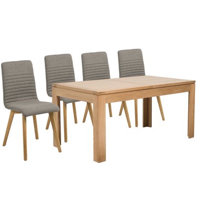 Table rectangulaire à rallonges L160/240 + 4 chaises scandinaves - BOSTON HELLIN, DEPUIS 1862
