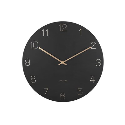 Horloge en métal chiffres gravés Charm PRESENT TIME
