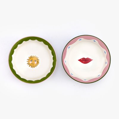 Set of 2 Electric Coast Sun & Lips Nibble Bowls ELEANOR BOWMER