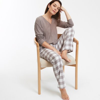 Cotton Long Sleeve Pyjamas LA REDOUTE COLLECTIONS