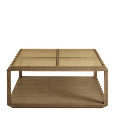 Table basse en chêne et cannage BLANC D’IVOIRE