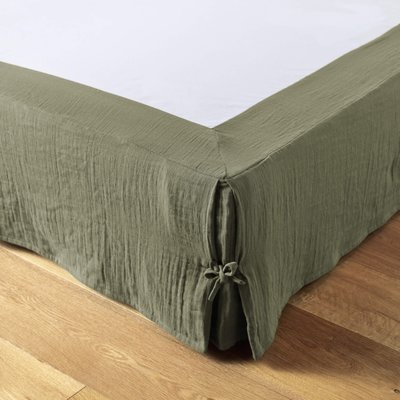 Cache sommier double gaze de coton TERRE DE NUIT