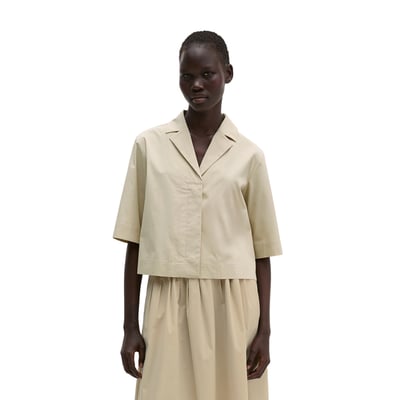 Chemisier crop relaxed en popeline stretch MARC O'POLO