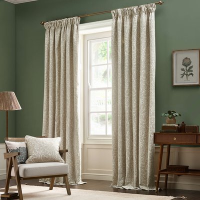 Acorn Tonal Jacquard Pencil Pleat Curtains MORRIS & CO.