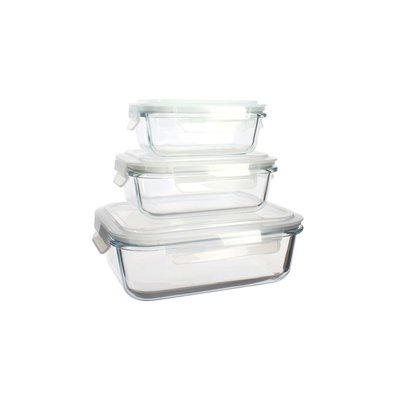 Set de 3 boîtes hermétiques en verre borosilicate, CLÉMENTINE MENASTYL