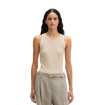 Débardeur côtelé slim en jersey stretch de coton bio Lyocell MARC O'POLO