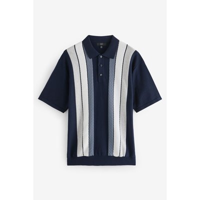 Pull regular à col polo en maille rayures NEXT