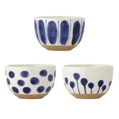 Bol grès décoré main  Linora set de 3 BLOOMINGVILLE