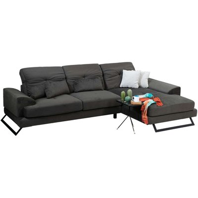 Canapé d'angle en tissu anthracite Frido HANAH HOME