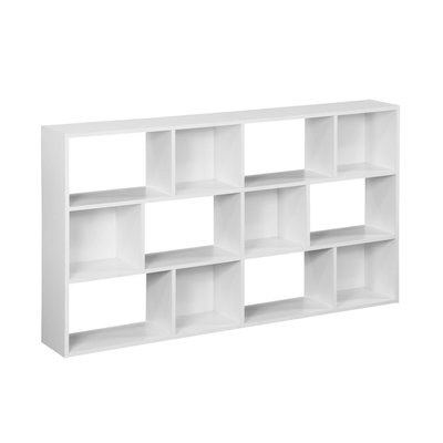Etagère bibliothèque décor bois 3 étagères 12 compartiments PIETER SWEEEK