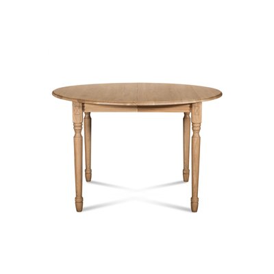 Table extensible ronde bois D105 + 1 allonge et pieds tournés - VICTORIA HELLIN, DEPUIS 1862