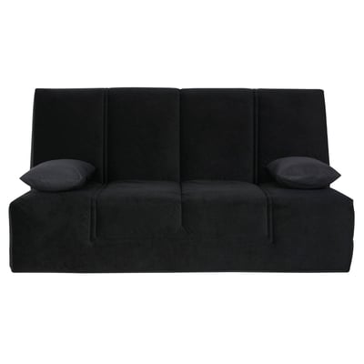 Banquette CC HOUSTON 130x190, matelas Simmons, coton noir RELAXIMA