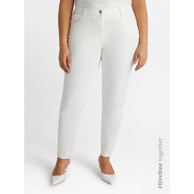 Pantalon skinny en coton avec fermeture éclair et bouton sur le devant, coupe près du corps mais confortable FIORELLA RUBINO