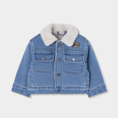 Veste denim maille garçon avec col molleton BOBOLI