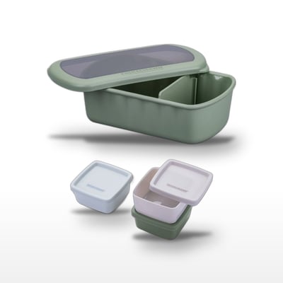 Lot Lunchbox 1L et 3 Boîtes à Sauce STORAGE FACKELMANN