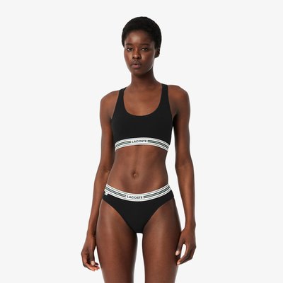 Brassière coton stretch bande contrastée LACOSTE