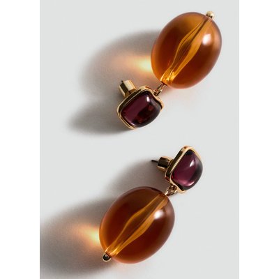 Boucles d'oreilles pendantes en résine et perles MANGO